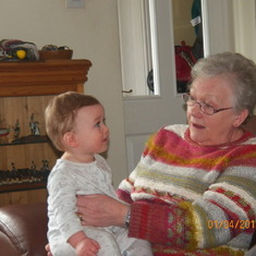 My mum with her (and my Dad's) Great Grandson!