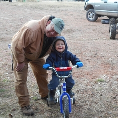 Davey and grandpa with his NRA bike