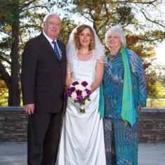 Laura with David and Sharon on wedding day
