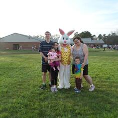 Dawn's daughter Tiffany and her grandchildren (Joey, Caitlin, Madison, and Jacob at Easter