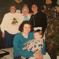 5 generations Dawn's mom, grandmother, Dawn, Daughter and grandson 2000