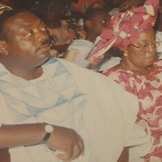 Mummy and late Chief Babatunde Adejumo at Ronke's wedding