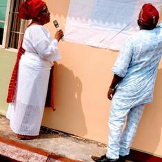 Unveiling of the plague in commemoration of the Sick Bay donated by Adeola Odutola Old Students Association 62 - 66 set.