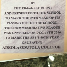 Plaque commemorating AOCOSASet 62/66 Sick Bay unveiled by Tutu in 2016