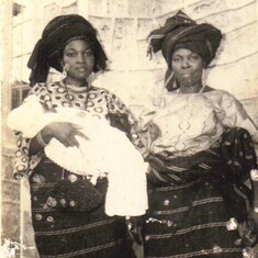 Mummy and her Mum, of sweet memories, with baby Olumide