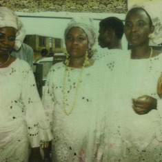Mummy with her 2 best friends from childhood, Aunty Laide and Aunty Yinka @ Grandad's burial - 1981