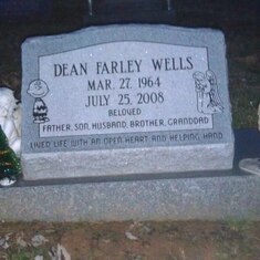 His headstone Christmas 2012.