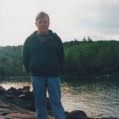 Dean especially enjoyed stepping out onto Cove Point in Lake Superior.