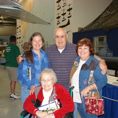 Mom & Dad, Bec & Denice at the Palm Springs Air Museum.