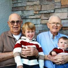 Great-Grandpas Dellinger and Stegner with Great-Grandsons Aidan and Brennan