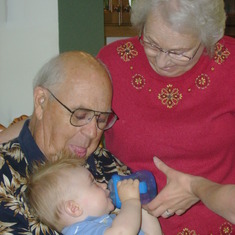 With great -grandson, June 2009.