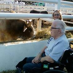 Deane & Amaya choosing bull to ride at St Paul Rodeo, 7-6-12