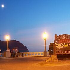 The turn around at Seaside, Oregon after sunset, a favorite walk of Dad's.