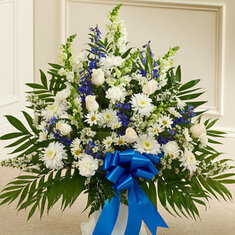 Tribute flowers sent by my friends at SteelFab.  This is a stock photo.  The actual arrangement was much larger and also contained deep purple flowers as well.  Purple was Deanne's second favorite color flowers.  It was gorgeous.