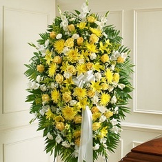 I always referred to Deanne as my "Yellow Rose of Texas" so it was only fitting that her funeral spray be predominantly yellow roses.