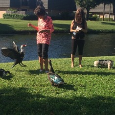 Feeding the birds (fav thing to do) with Janet