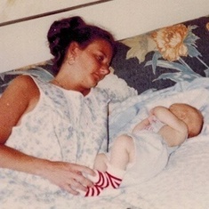 Aunt Deb and baby Robert in the AM  OK City  1981