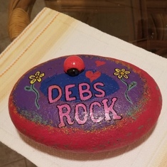 Josie my granddaughter gave new life to Debbie's Rock!