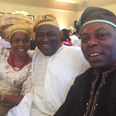 Deji with Bisi and Yemco at Lekan's Daughter's Wedding