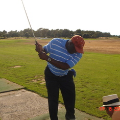 Deji enjoying a game of golf in Spain