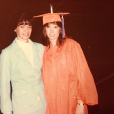 Mom (Della) and I (Cheryl) at my High School graduation