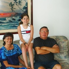 Mom (Della), Clarissa (grandchild) and Bob in Hawaii