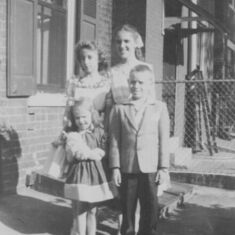 Della, Christine, Sheila, and John.  About 1956.  3016 Colerain Ave, Cincinnati, Ohio