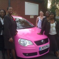 Delphine and Antonia at the Launch of a new Mary Kay Pink Car