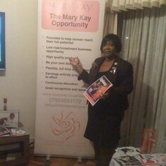 Delphine presenting the Mary Kay business Opportunity