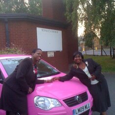 Delphine and Antonia Adebowale launching Mary Kay Pink Car