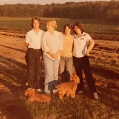 Sally, Delyn, Beth and Donna with pups