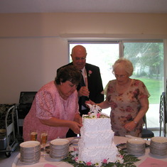 Denise serving the Bride and Groom, Anniversary #55