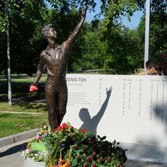 Today we visited Denis' monument in Almaty.