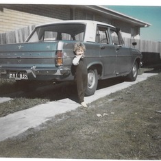 Denise and the Holden  Taken outside the house In Sunshine where we stayed for our first six weeks in our new home Australia