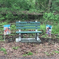 Denise's Memorial Bench at Mt Gretna, PA; Lebanon Valley Rail Trail