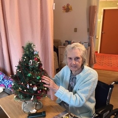 Denise and Suzanne made decorations for her Christmas tree 2019, she was very proud of how it turned out