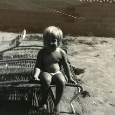 Denise age 3 at Grandma and Granpa's pool