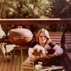 Denise in Laurel Canyon on the deck. 