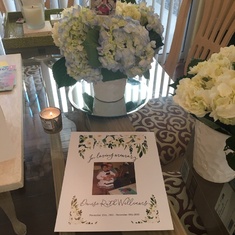 Bouquets and posters from Denise’s memorial 