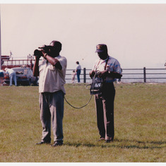 Dennis Lane filming event at Liberty State Park NJ c 1989