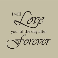 I WILL LOVE YOU TILTHE DAY AFTER FOREVER & THEN LOVE YOU EVEN MORE!