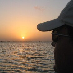 Birding with Amy at sunset in Mexico.