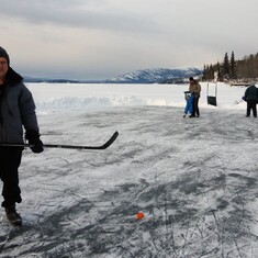 Hockey on Marsh Lake