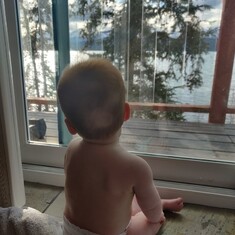Dad liked seeing Hannah look out the window. Reminded him of Tim as a baby.