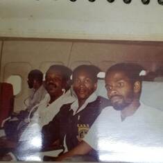 On our flight back to Jamaica from  a sucessful Penn Relays 1983.
