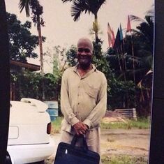 Daddy with the briefcase I sent to him. It was presented to him by a very good and close friend who was willing to visit with my dad when I was unable to do so.