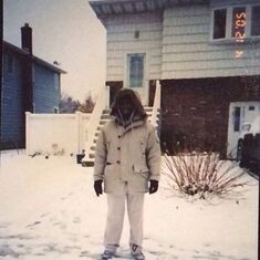 That's my dad experiencing his first snow, 2005