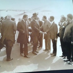 Desmond introduces President Stevens to personnel on his trip to West Germany. Photo kindly provided by the family of the late CP Foray