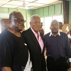 Edward, Desmond and Manilus after service at St. Augustine's Church, Hill Station. 2016.  Photo kindly provided by Edward Fashole-Luke II