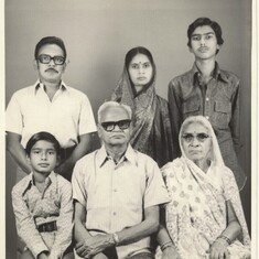 Babaji Ammaji with Subodh Chachaji, Chachi, Sameer and Sangeet